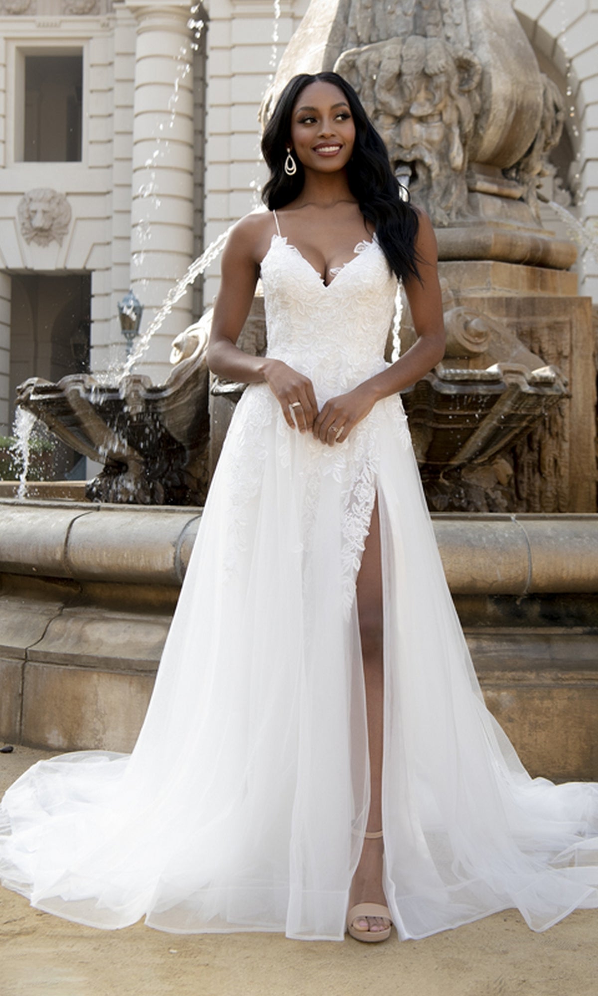 White Amelia Couture Long Prom Dress BZ014