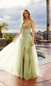 Sage Green Nox Anabel Long Prom Dress c1843 - Image