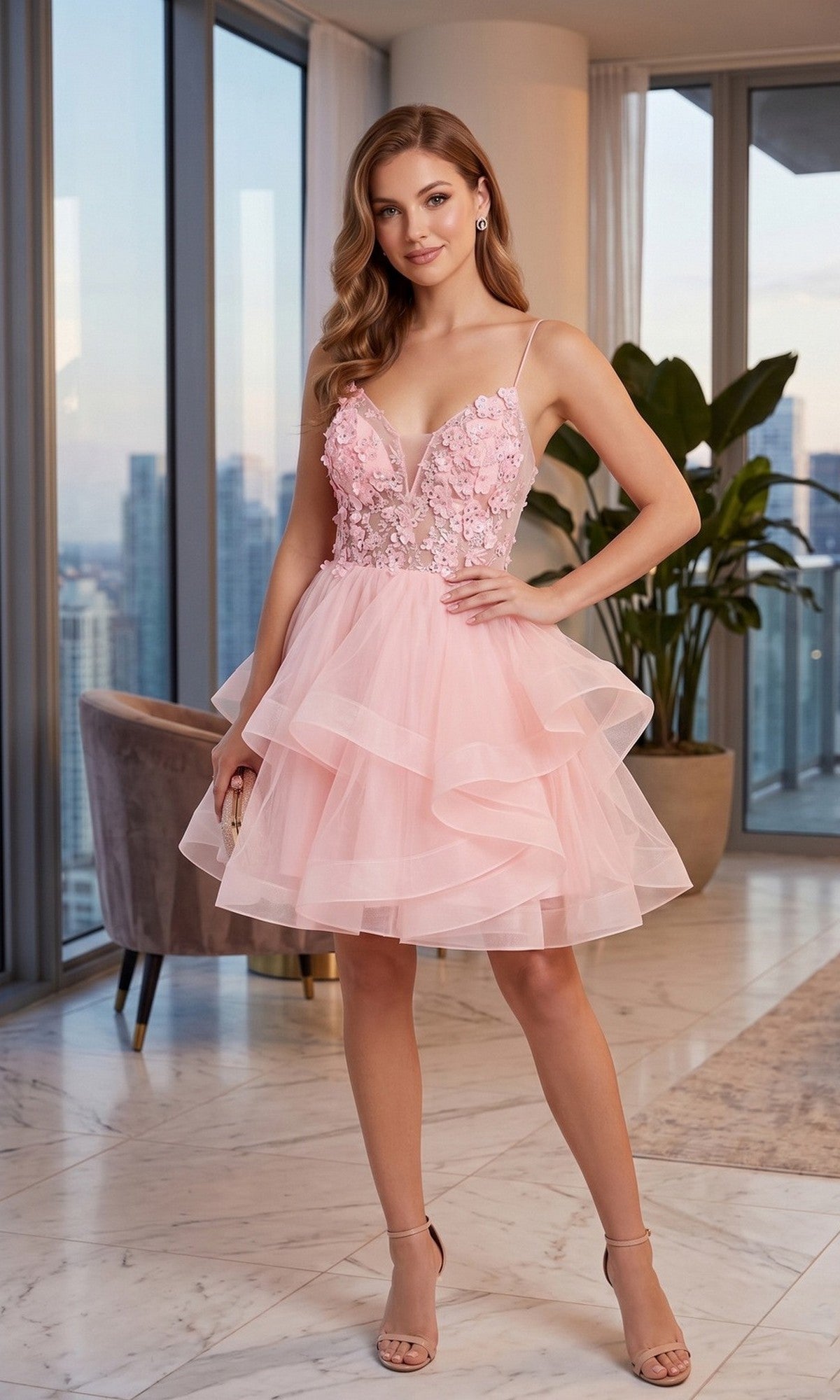 Blush Chicas Short Cocktail Dress C320