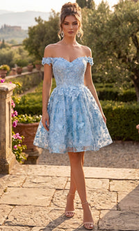 Sky Blue Chicas Short Party Dress C322