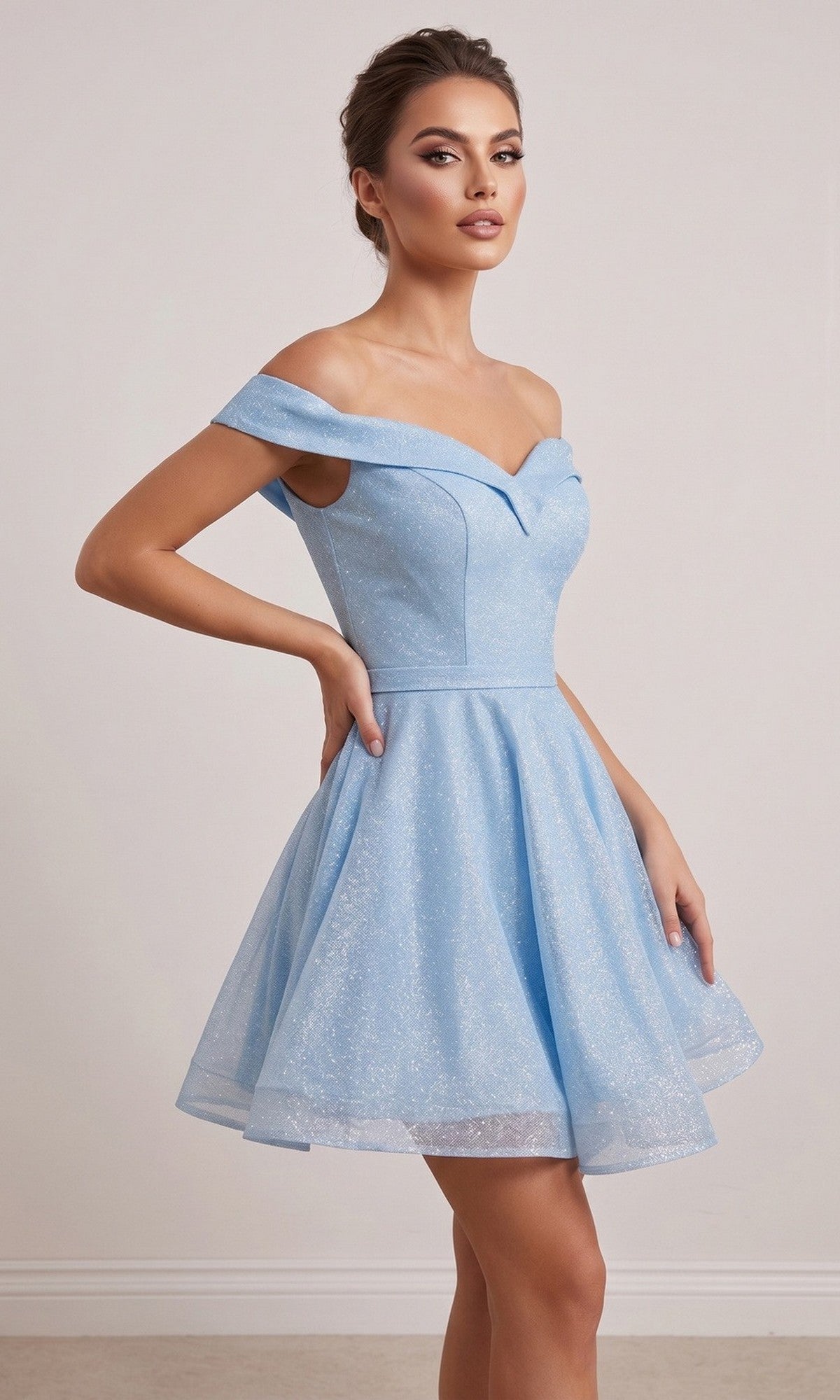 Baby Blue Chicas Short Semi-Formal Dress C323
