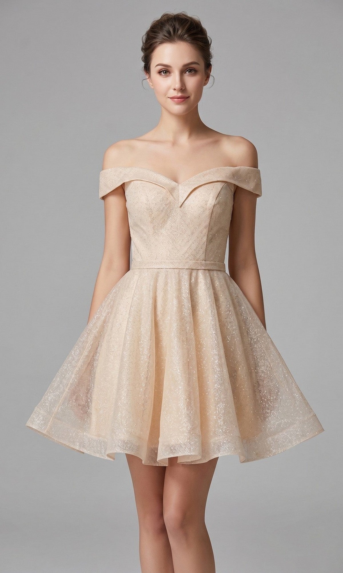 Champagne Chicas Short Semi-Formal Dress C323