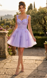 Lilac Chicas Short Cocktail Dress C330