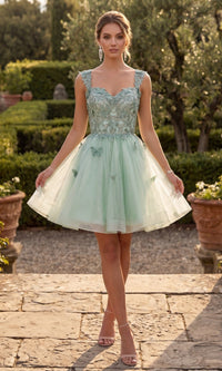 Sage Chicas Short Cocktail Dress C330