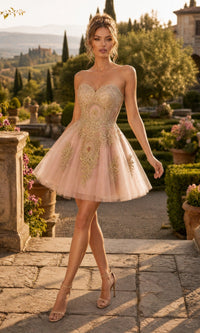 Dusty Rose Chicas Short Party Dress C3350