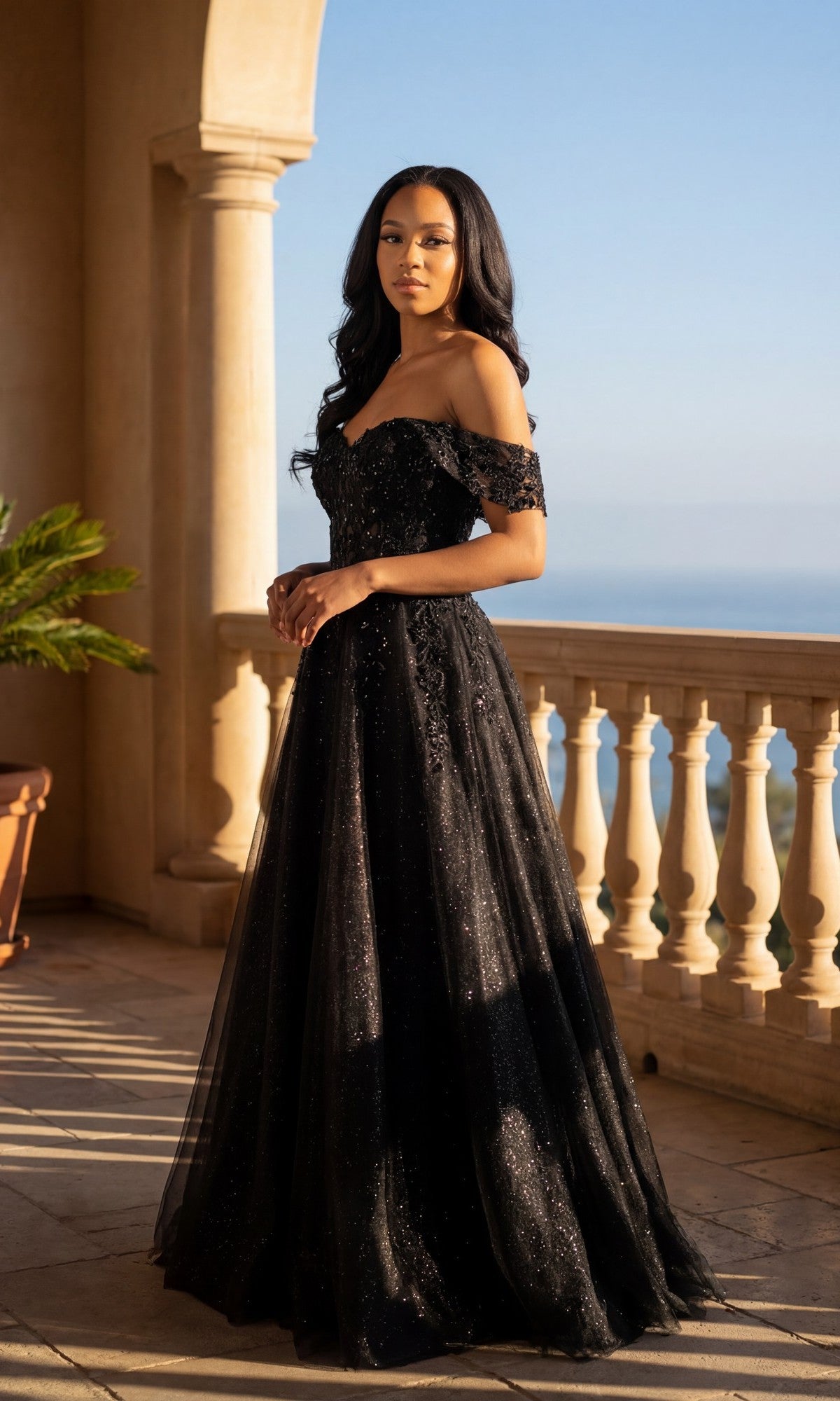 Black Chicas Long Formal Dress C336