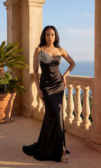 Black/Silver Chicas Long Formal Dress C338