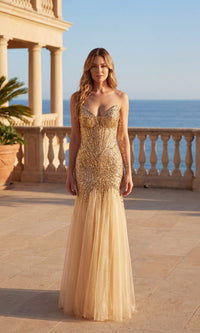 Champagne Chicas Long Formal Dress C345