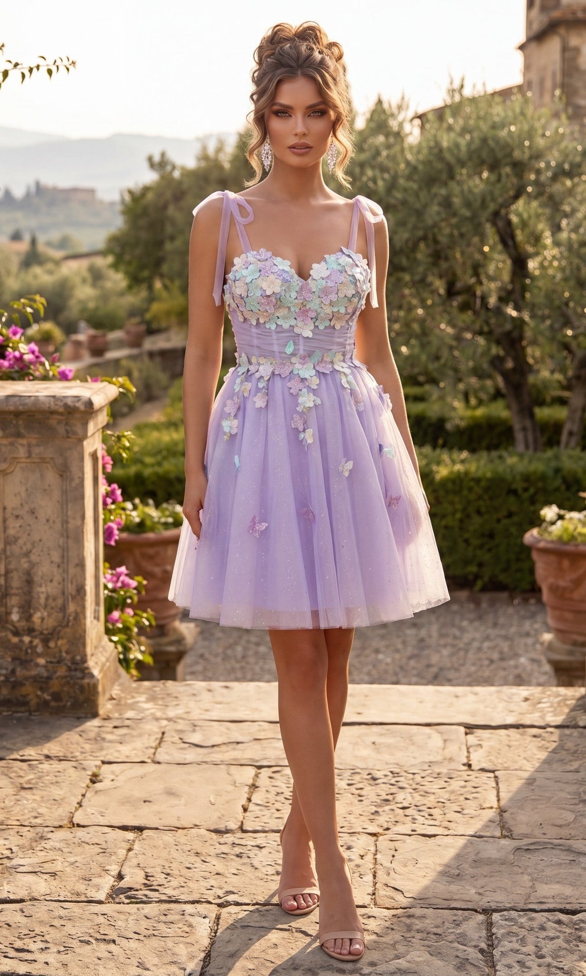 Lilac Chicas Short Party Dress C354