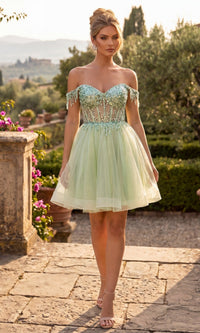 Sage Chicas Short Cocktail Dress C356