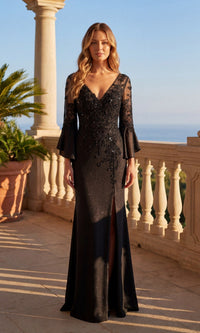 Black Chicas Long Mother of the Bride Dress C357