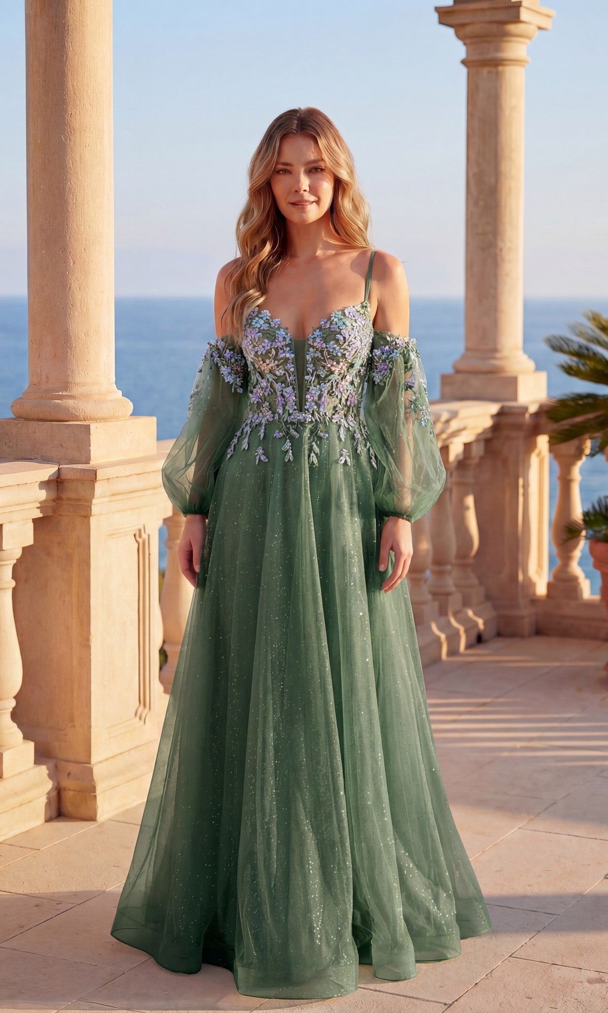 Dark Sage Chicas Long Formal Dress C358
