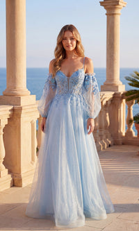 Sky Blue Chicas Long Formal Dress C358