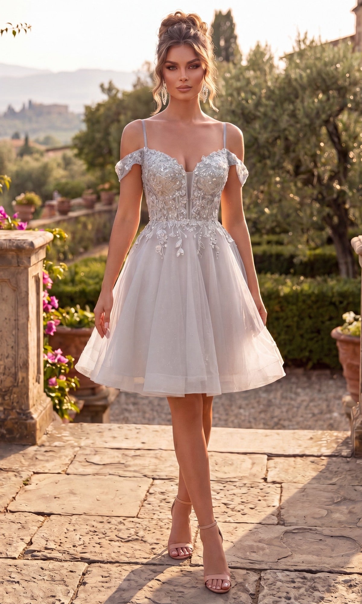 Silver Chicas Short Party Dress C359