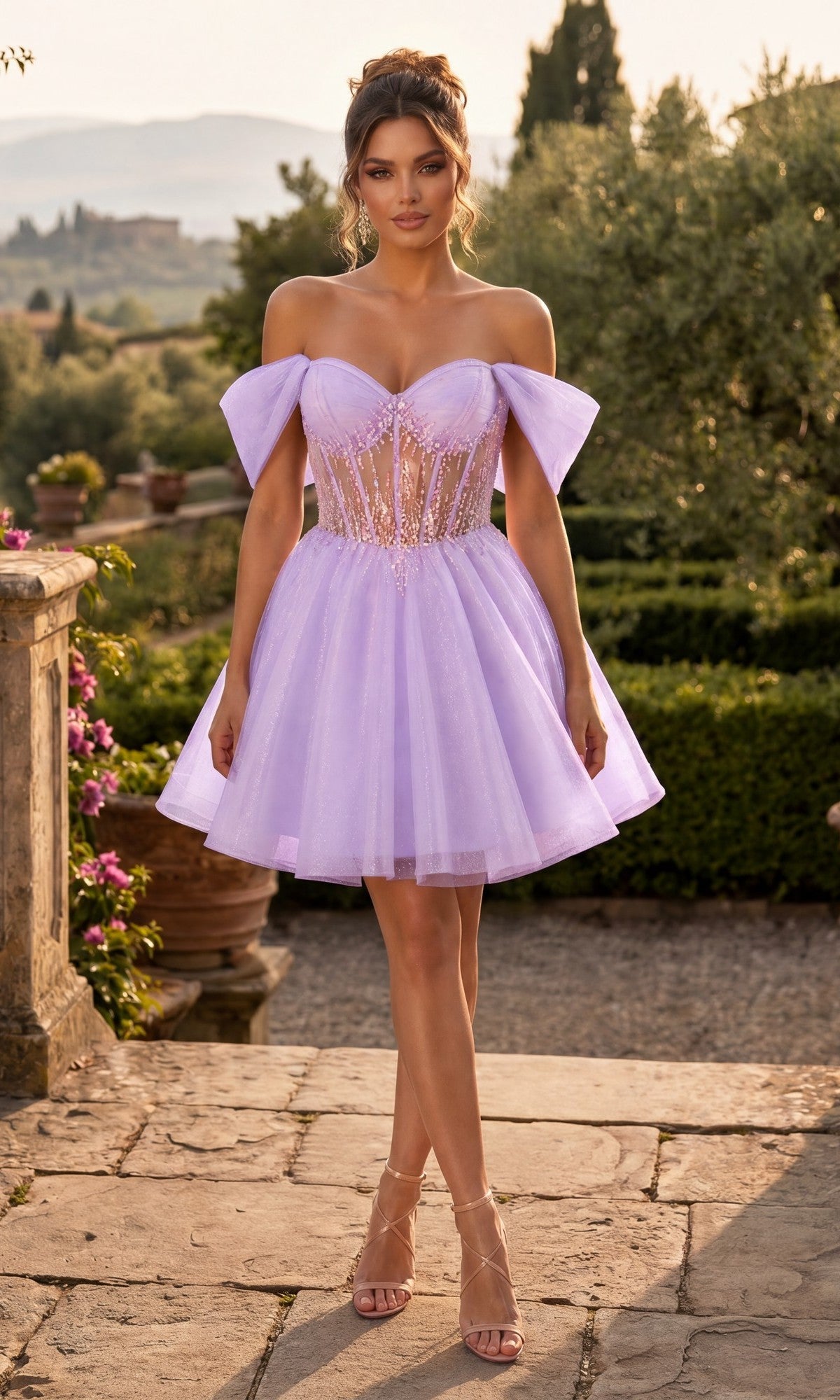 Lilac Chicas Short Semi-Formal Dress C363