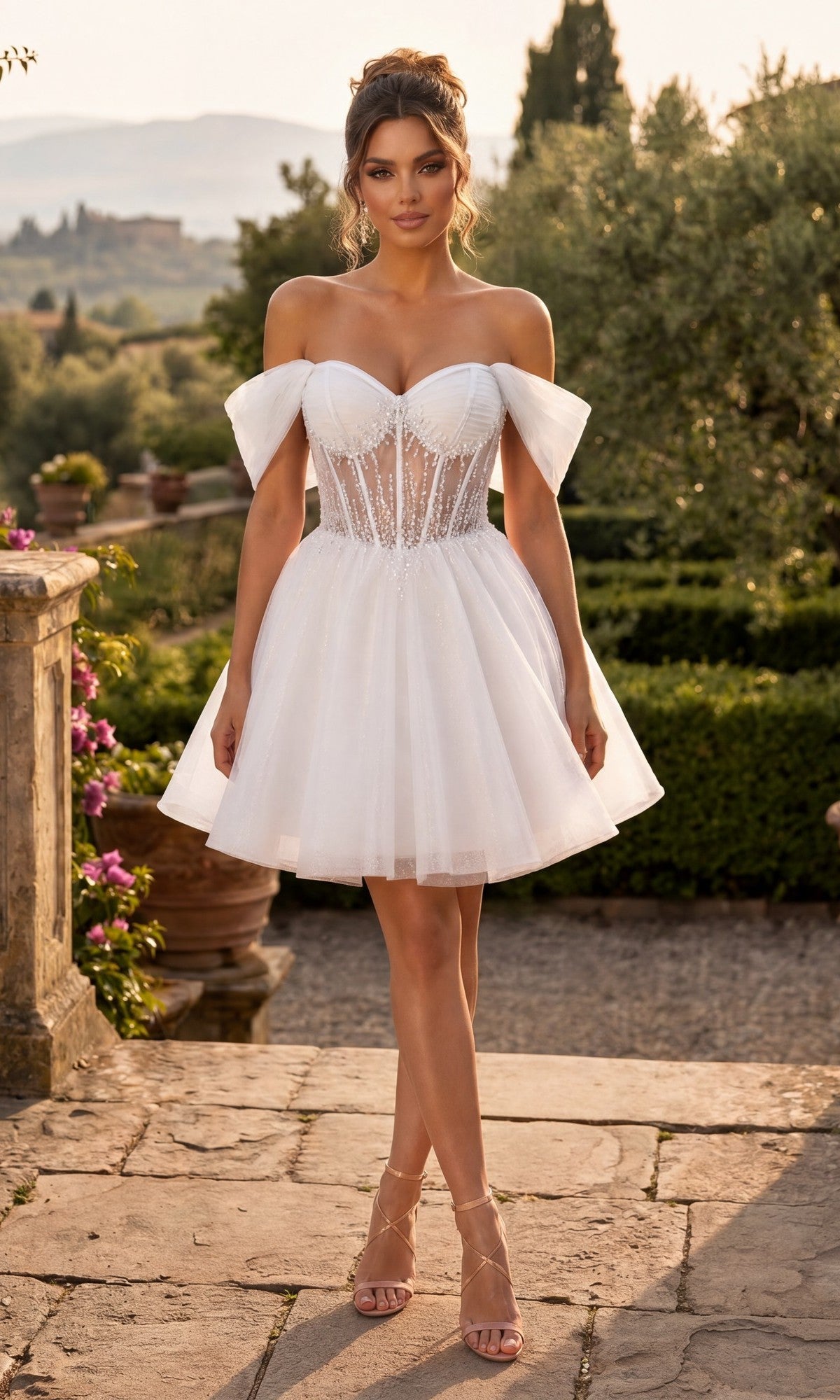 Off White Chicas Short Semi-Formal Dress C363