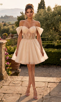 Champagne Chicas Short Semi-Formal Dress C363