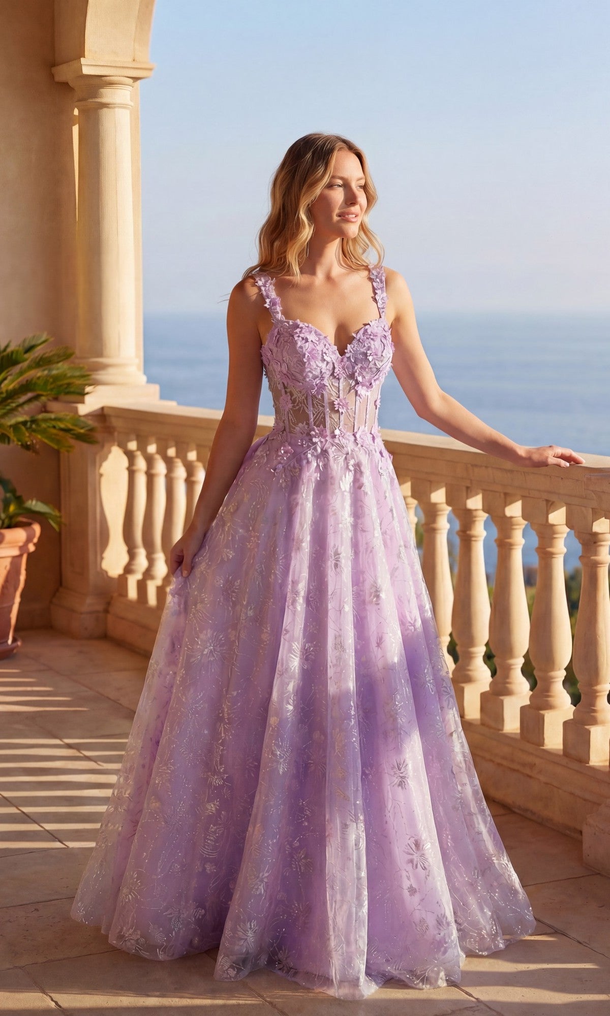 Lavender Chicas Long Formal Dress C370