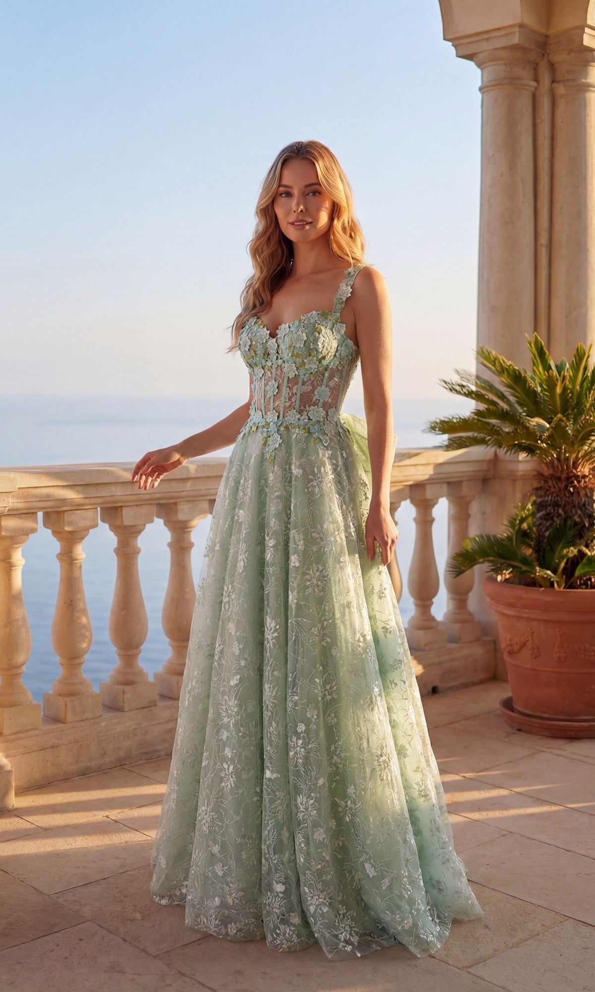 Sage Chicas Long Formal Dress C370