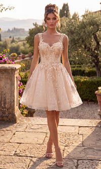 Champagne Chicas Short Cocktail Dress C372