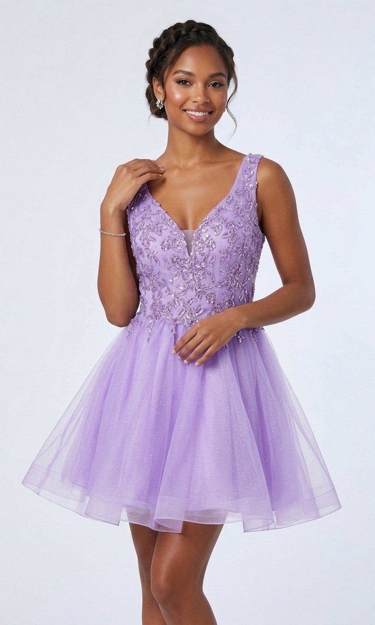 Lilac Chicas Short Semi-Formal Dress C376
