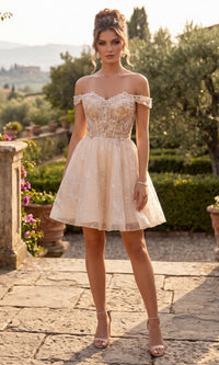 Champagne Chicas Short Cocktail Dress C377