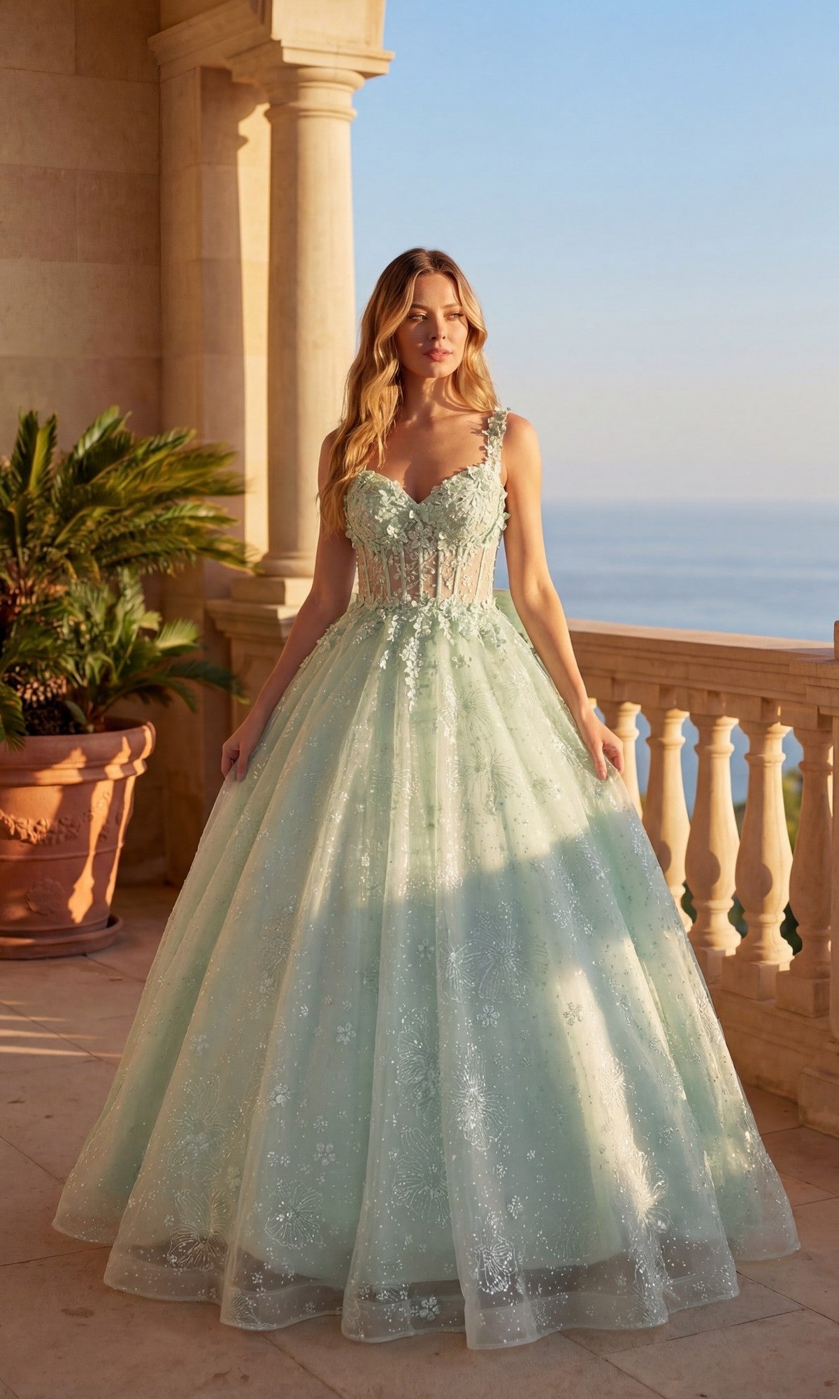 Sage Chicas Long Formal Dress C379