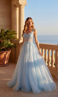 Sky Blue Chicas Long Formal Dress C379