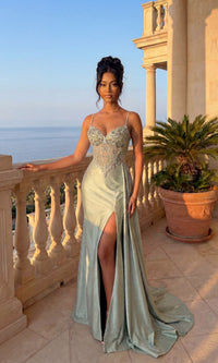 Sage Chicas Long Formal Dress C384