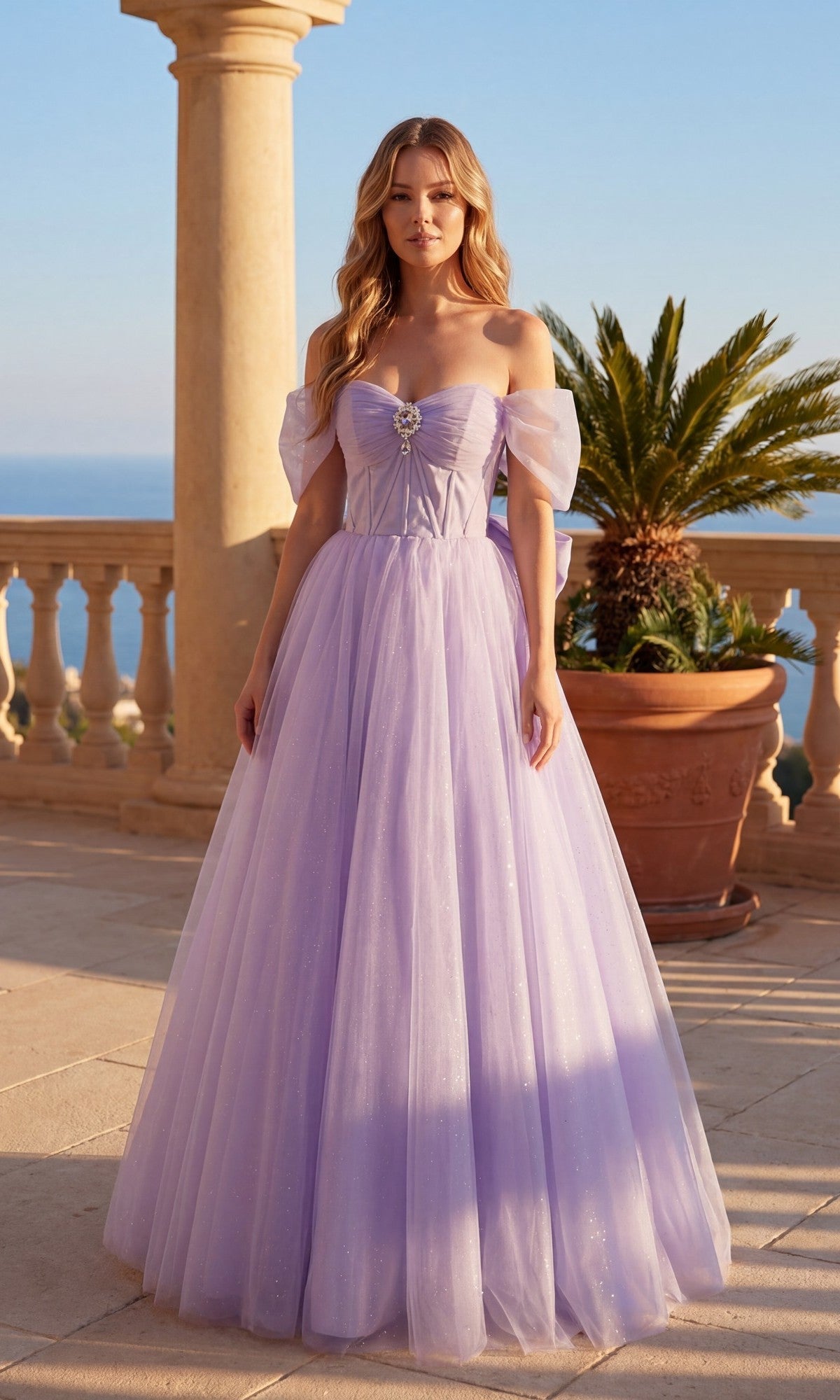 Lavender Chicas Long Formal Dress C386