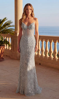 Silver Chicas Long Formal Dress C387