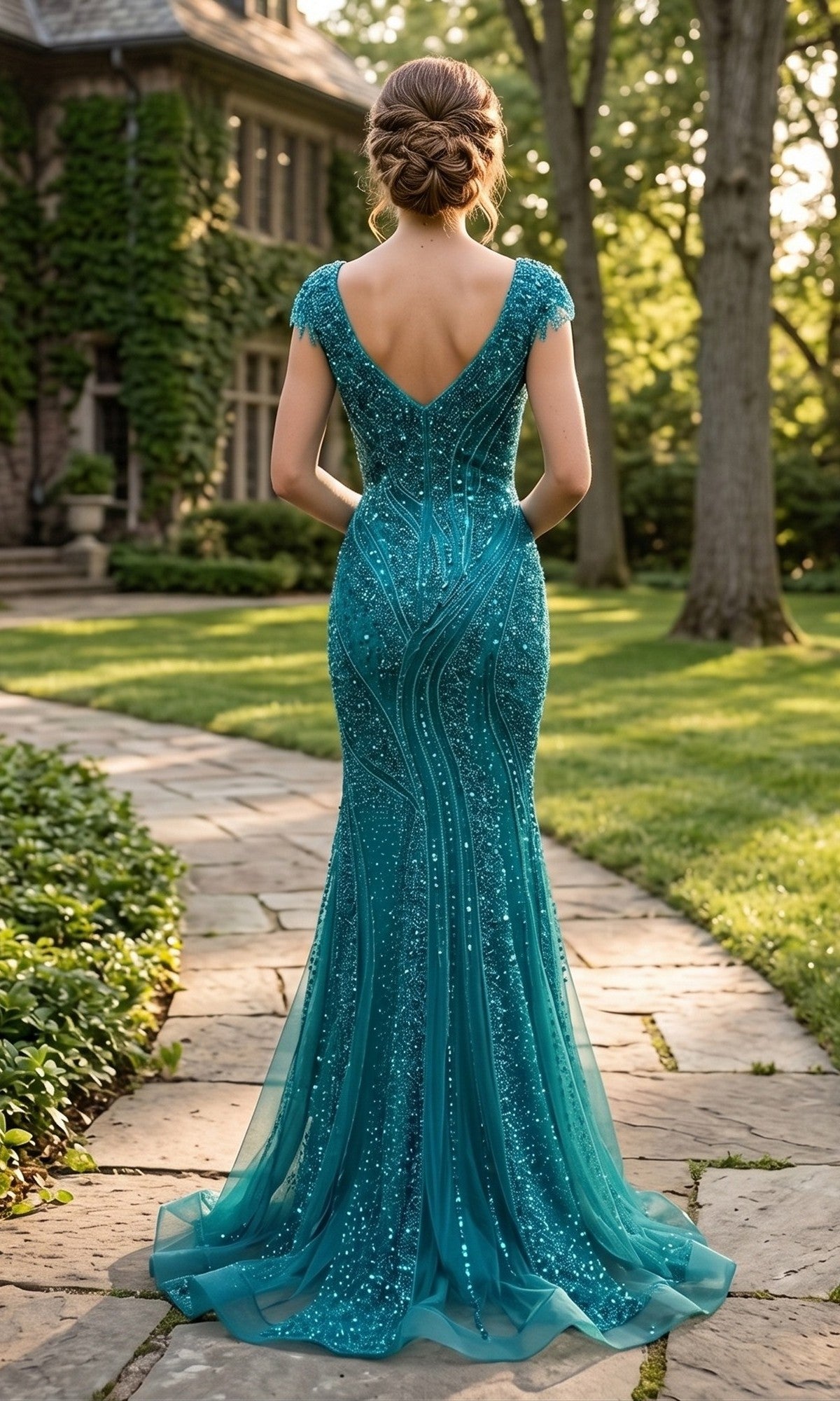 Chicas Long Mother of the Bride Dress C389