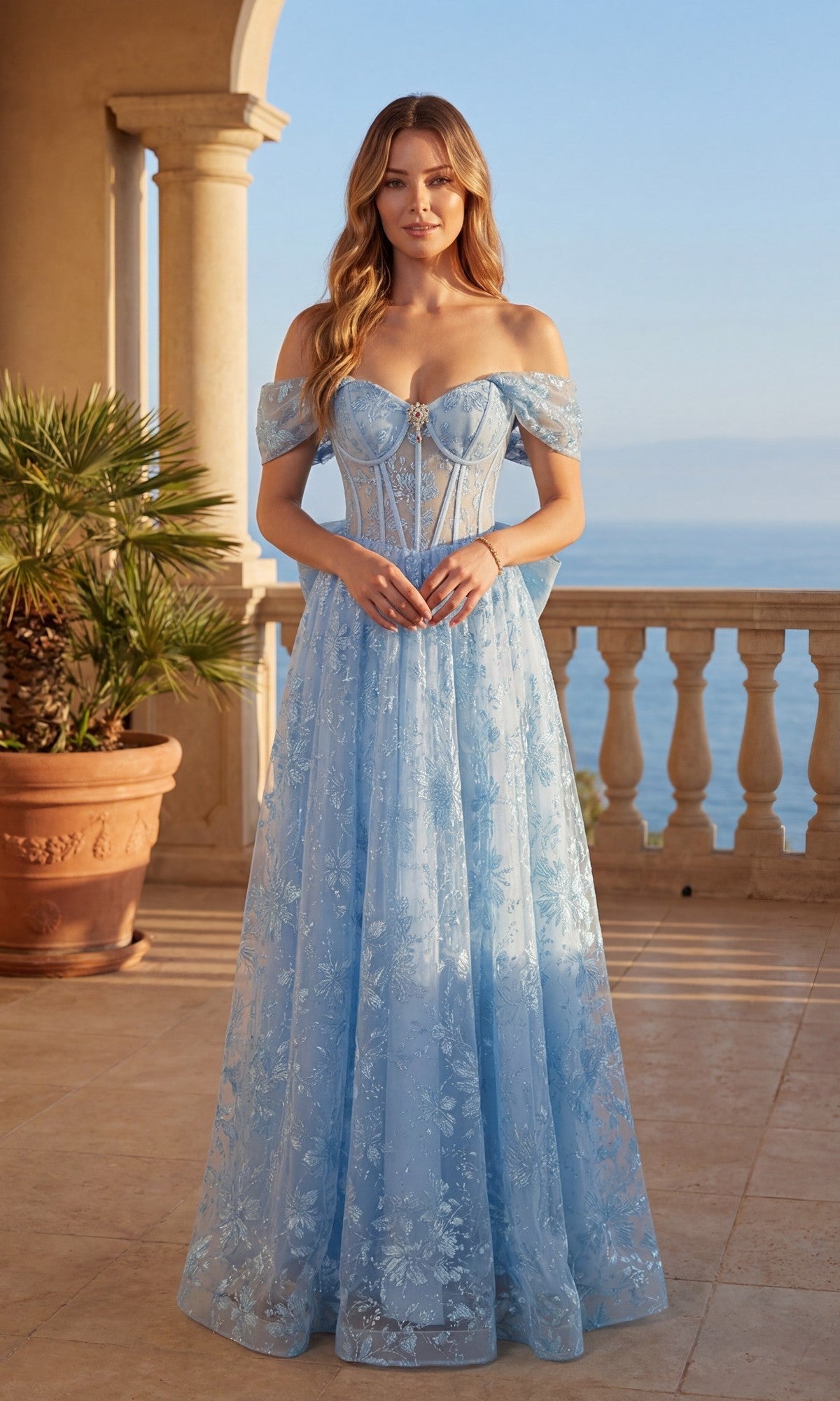 Blue Chicas Long Formal Dress C391