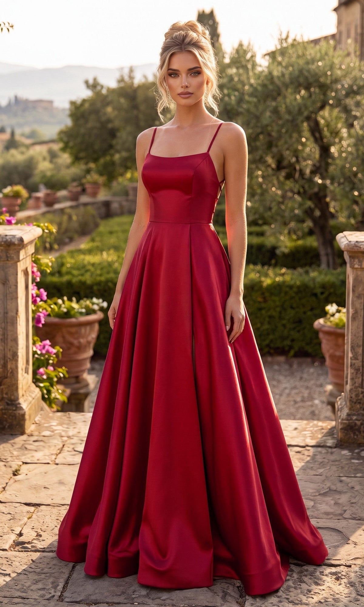 Red Chicas Long Formal Dress C7070