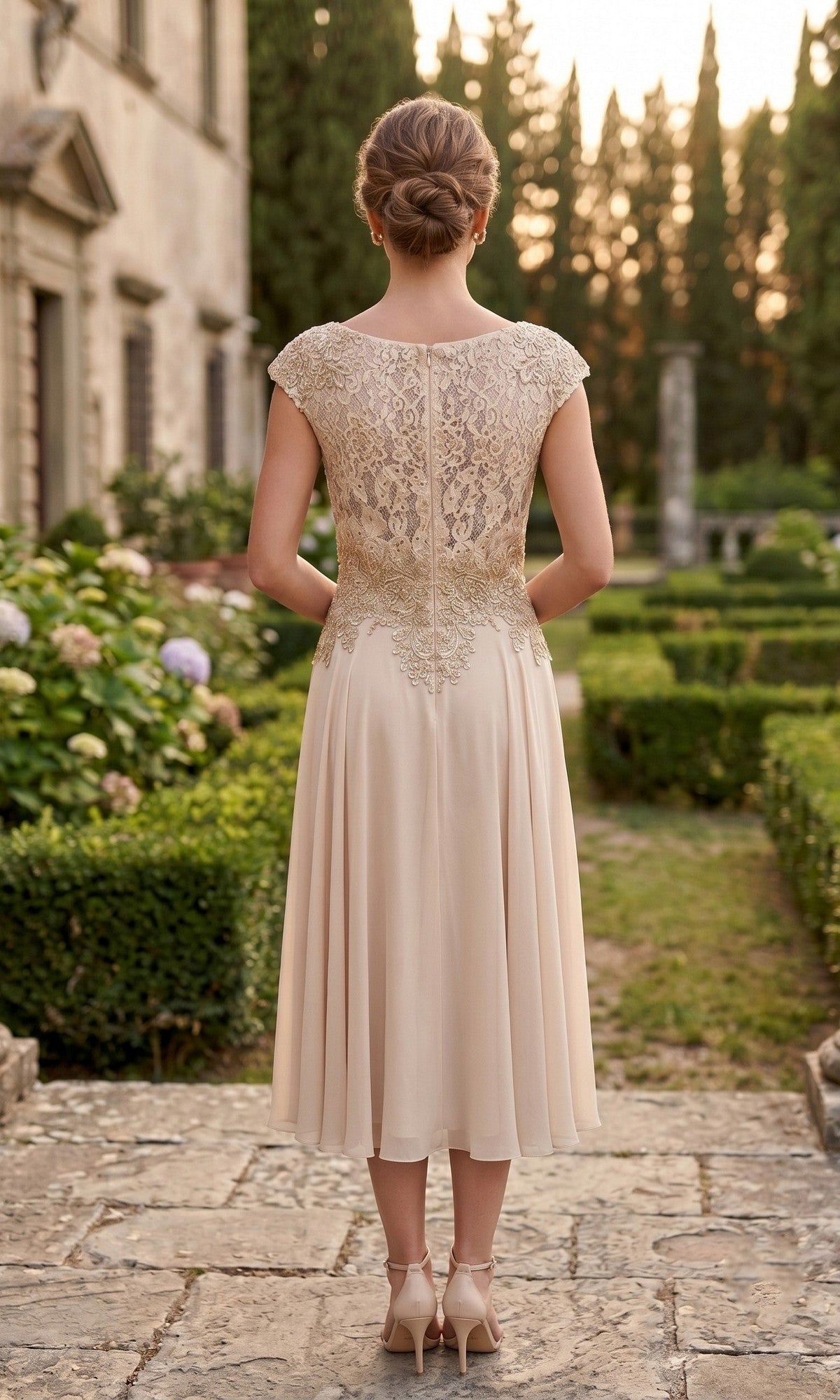 Chicas Midi Wedding Guest Dress C7542