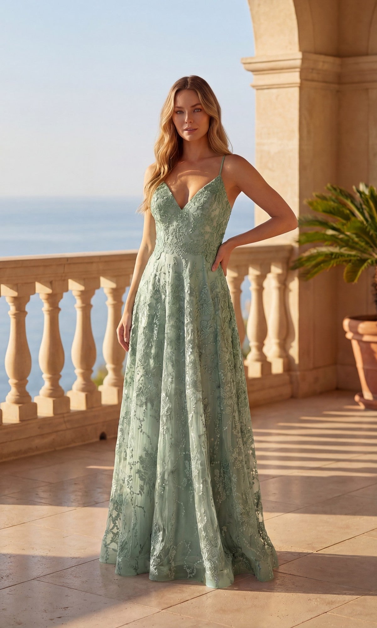 Sage Chicas Long Formal Dress C804