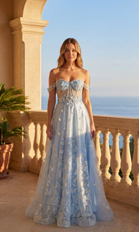 Baby Blue Chicas Long Formal Dress C822
