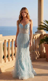 Baby Blue Chicas Long Formal Dress C827
