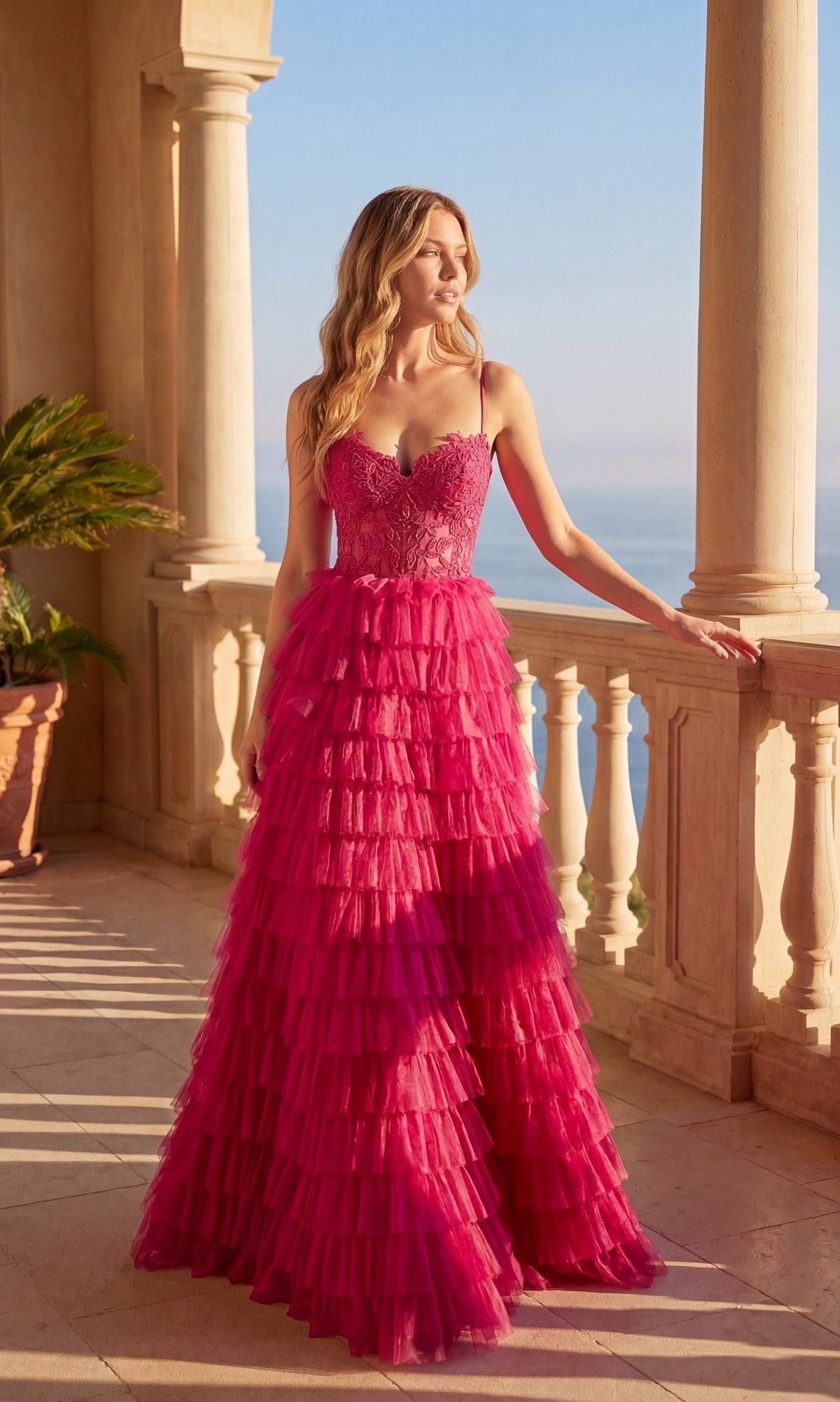 Fuchsia Chicas Long Formal Dress C833