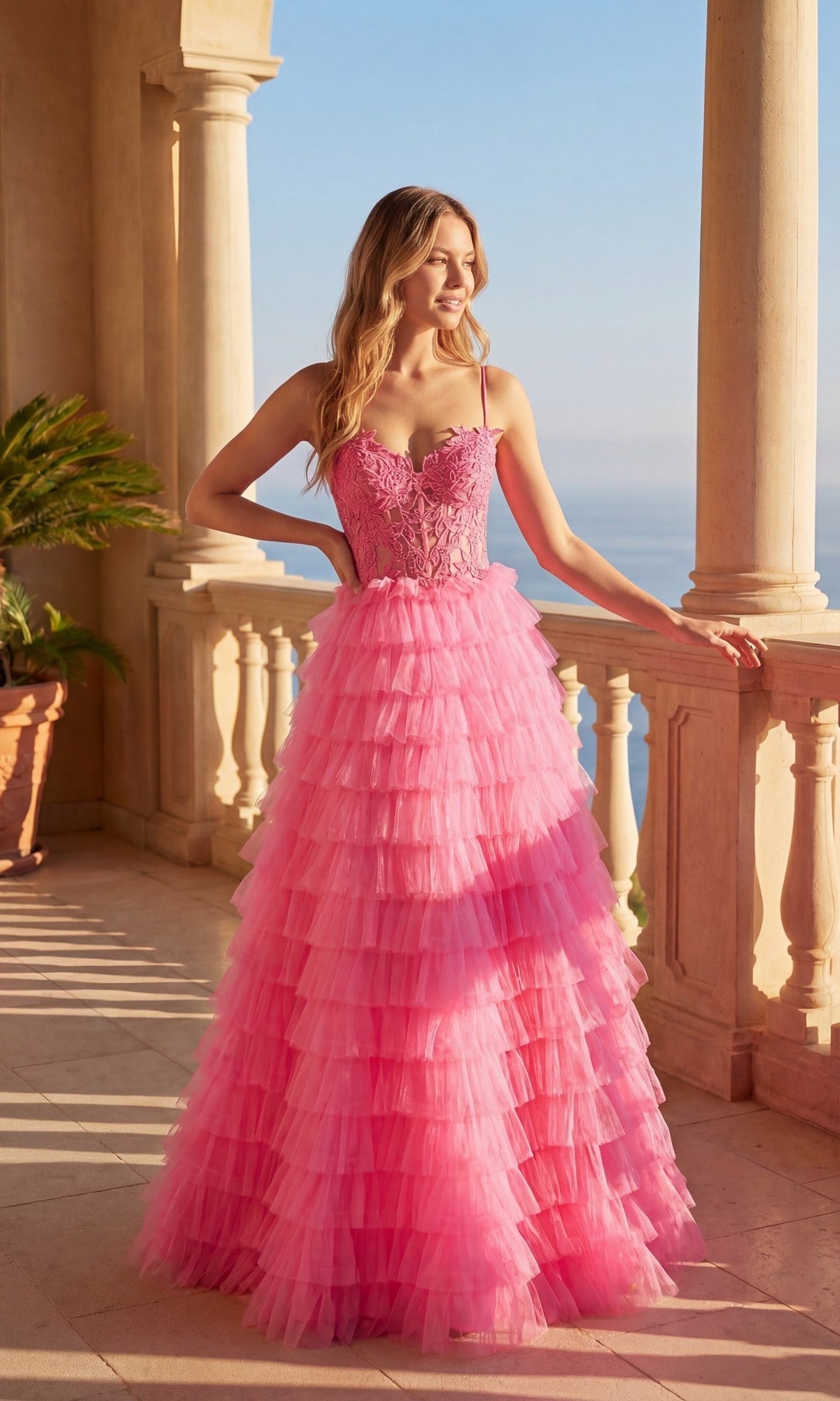 Pink Chicas Long Formal Dress C833