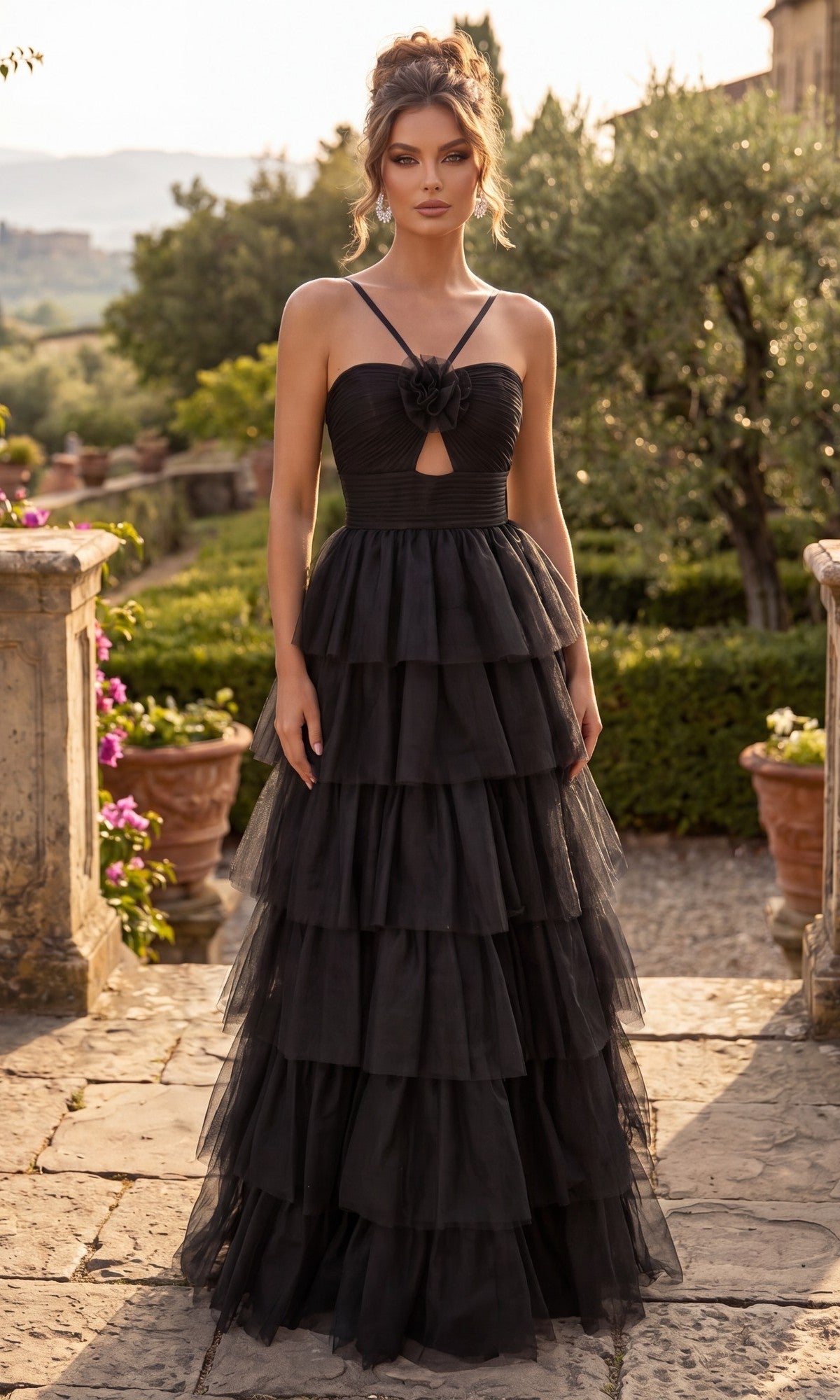 Black Chicas Long Formal Dress C837