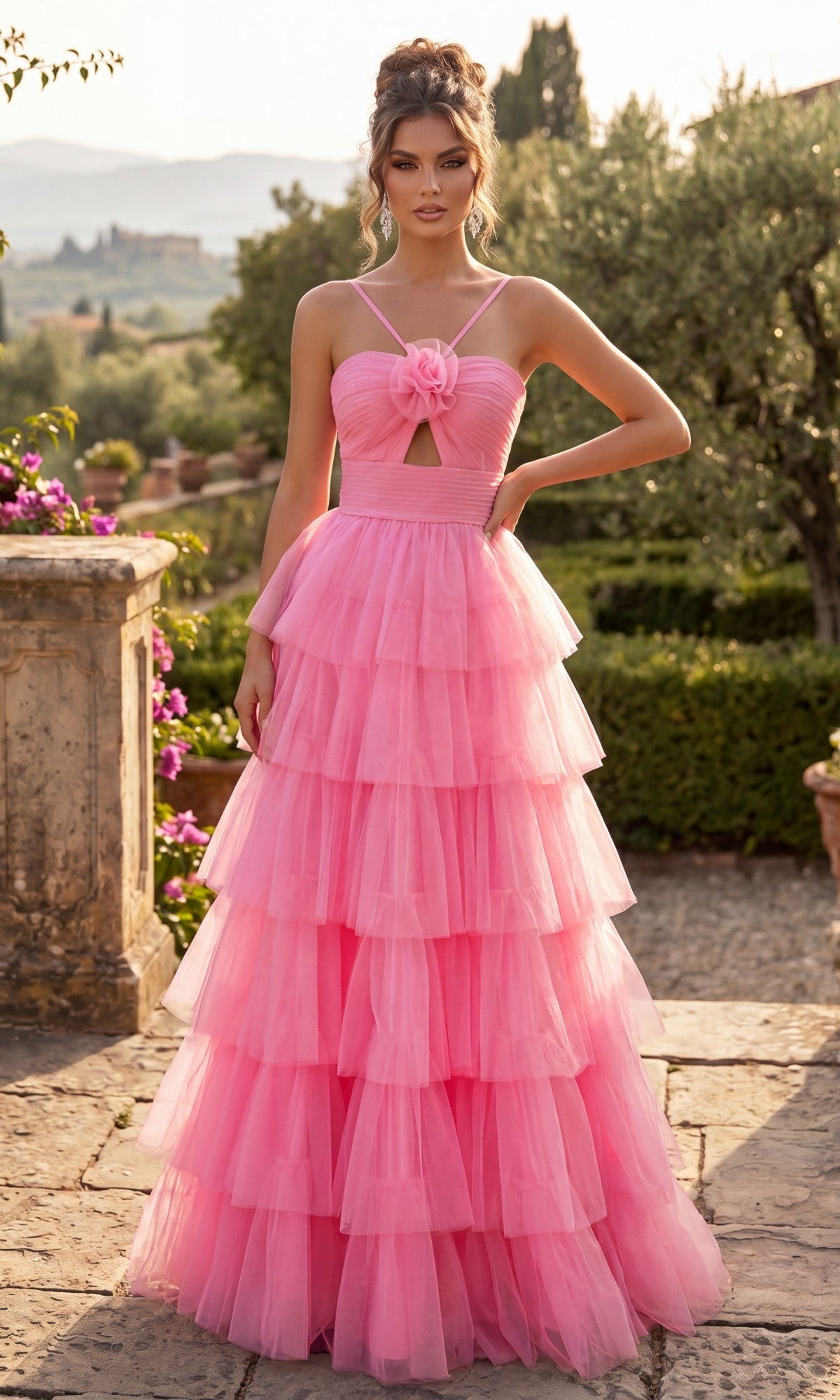 Pink Chicas Long Formal Dress C837