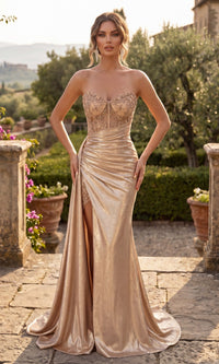 Champagne Chicas Long Formal Dress C843