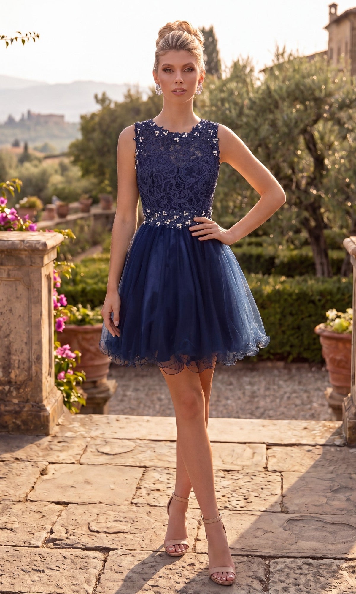 Navy Chicas Short Party Dress C9350