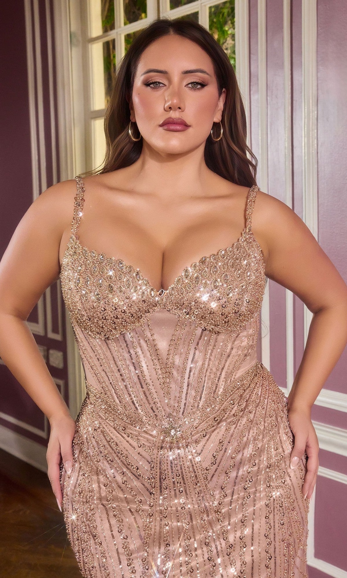 Ladivine Long Plus-Size Prom Dress cc398c - Image