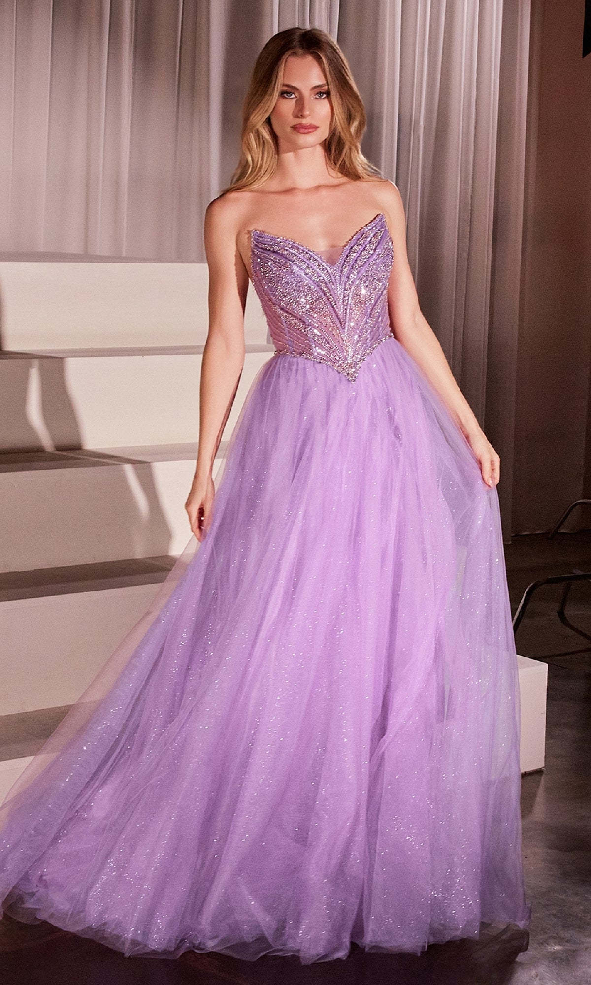 Ladivine CC415CL Prom Dress - Smoky Blue | NewYorkDress Ladivine CC415CL Prom Dress - Smoky Blue | NewYorkDress