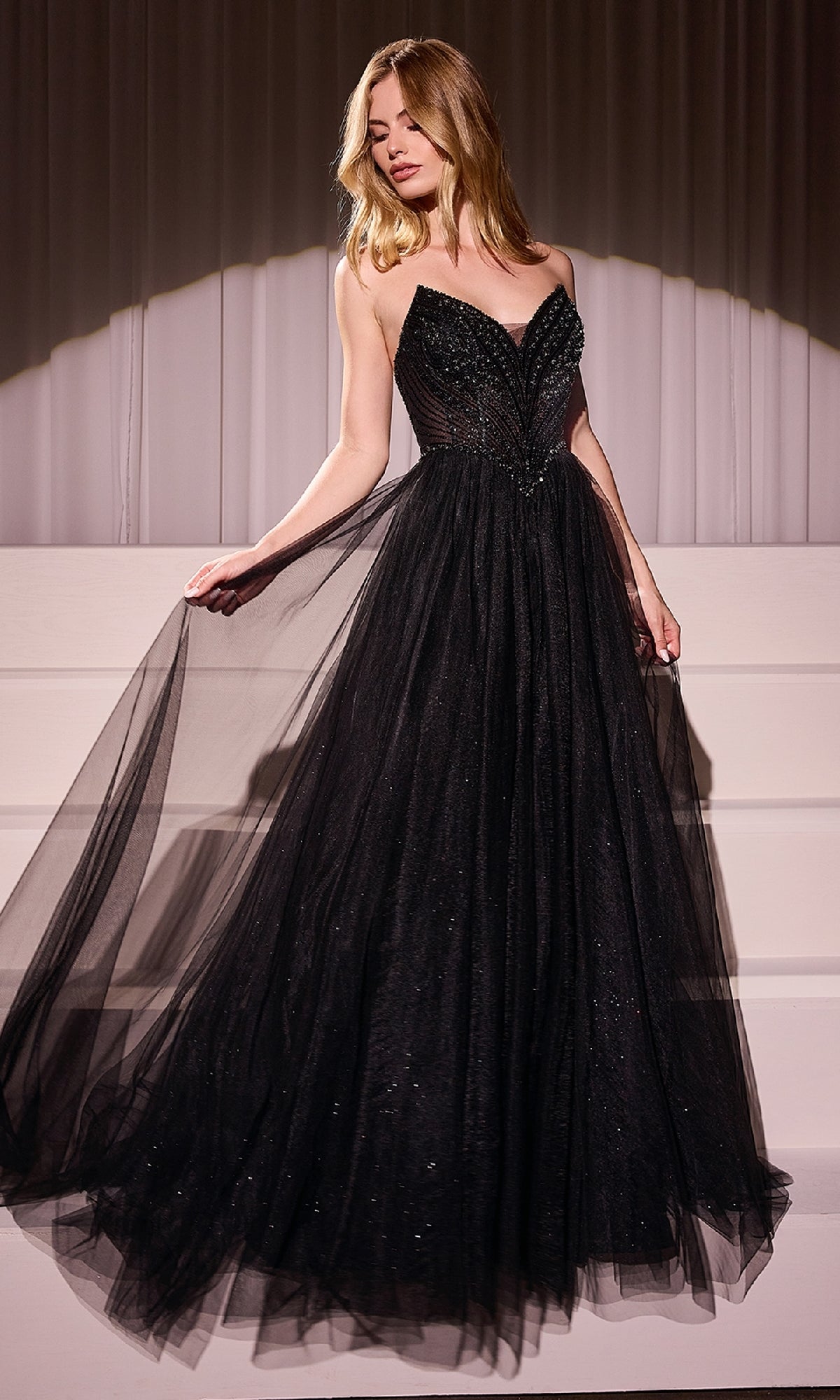 Black Ladivine Long Formal Dress CC415