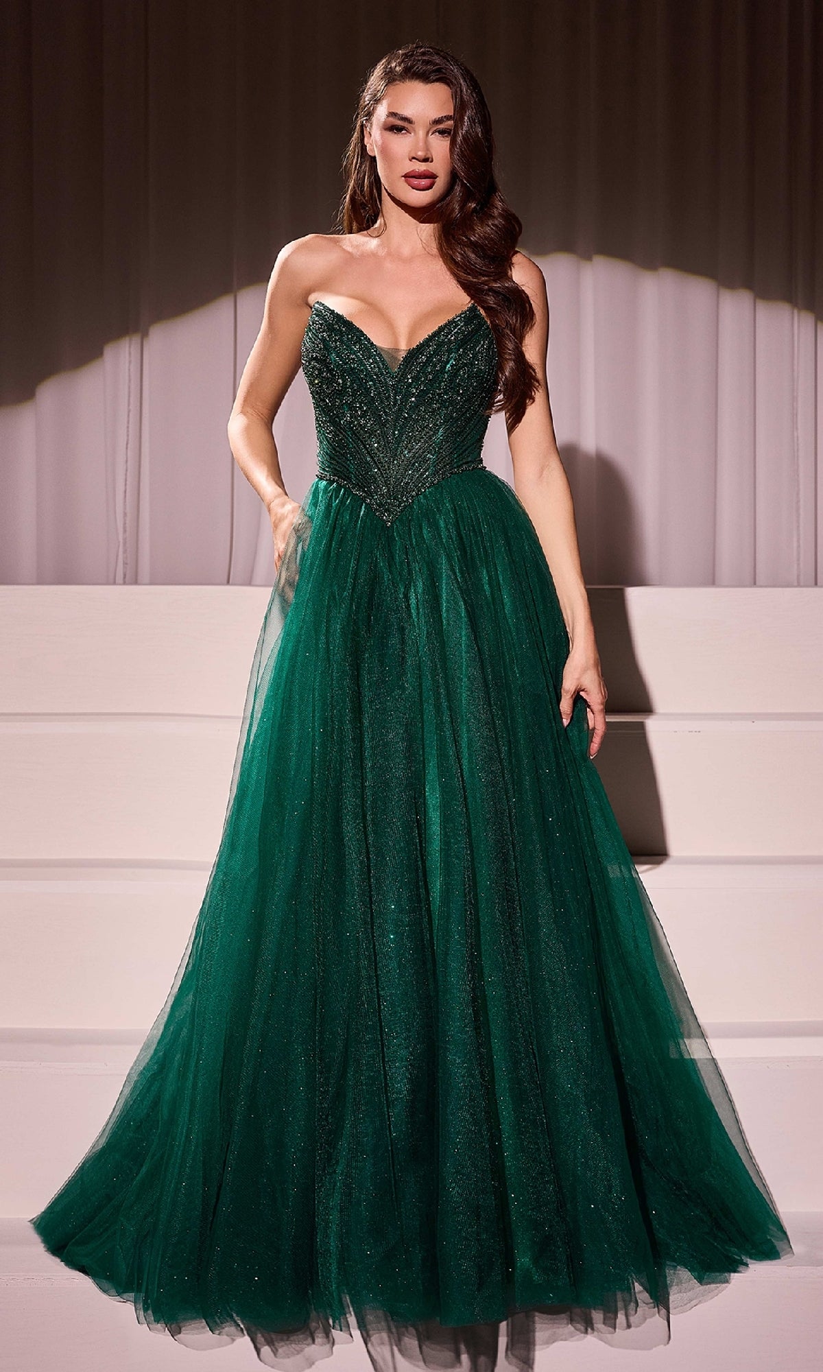 Emerald Ladivine Long Formal Dress CC415