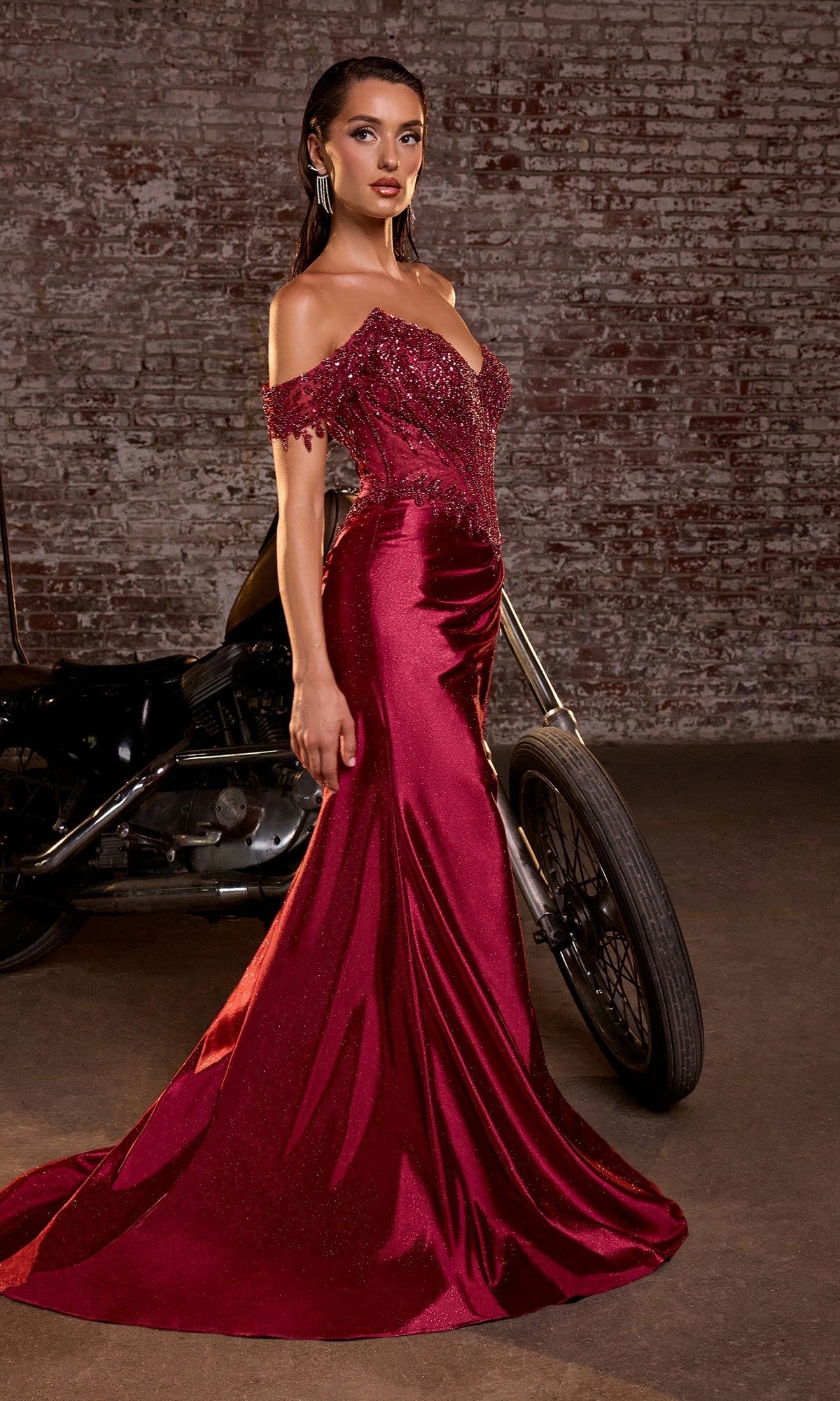 Ladivine Long Formal Dress CC456 - Image
