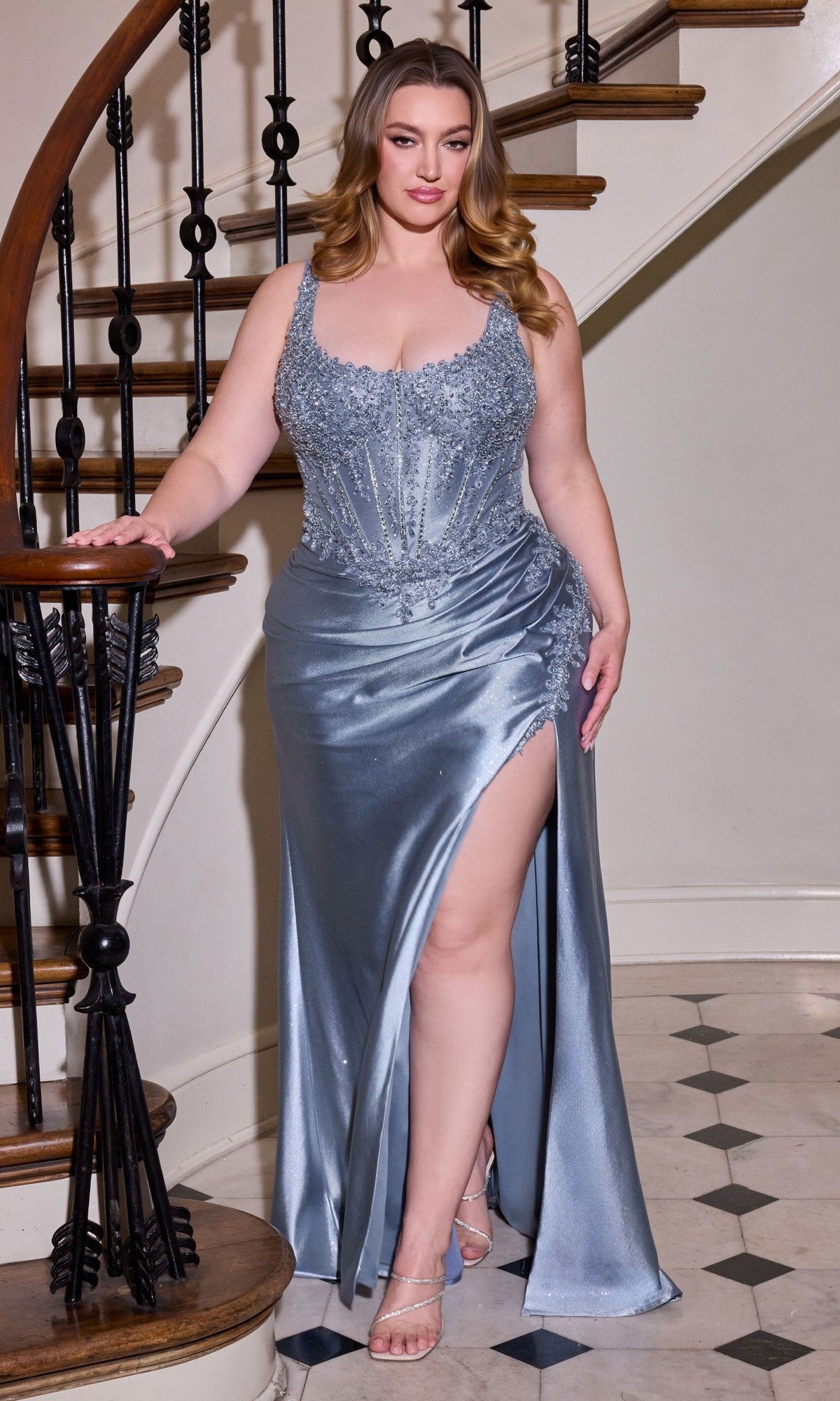 Long Plus-Size Prom Dress cc475c by Ladivine